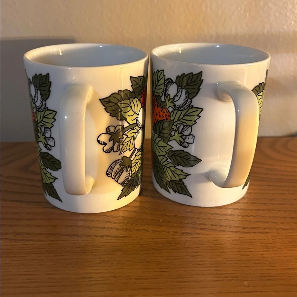 Fitz and Floyd Strawberry Mugs , Japan